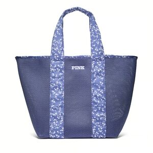 PINK Victoria's Secret Blue Canvas Tote Bag